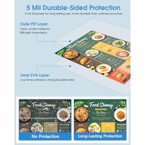 KTRIO 5 MIL Laminating Sheets, Hold 8.5 x 11 Inches, 200 Pack Thermal Laminating Pouches, 9 x 11.5 Laminate Sheets for Laminator, Clear Lamination Sheet Paper, Letter Size, Office School Home Supplies
