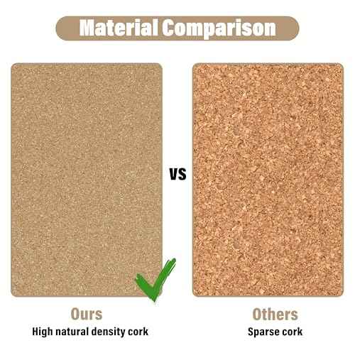 Cork Board Bulletin Board 12x12,1/2" Thick Cork Board Tiles 12 Pack, Self-Adhesive Small Square Pin Board for Walls, Corkboards for Office Home School Message/Vision Board Decoration.