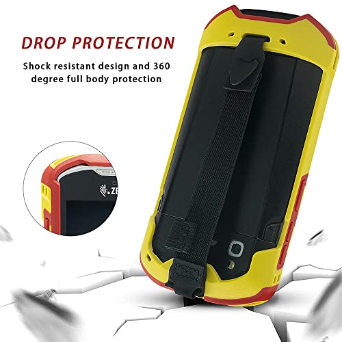 IYOUBOL Rugged Protective Case with Hand Strap for Zebra TC51 TC52 TC56 TC57 (Red+Yellow)