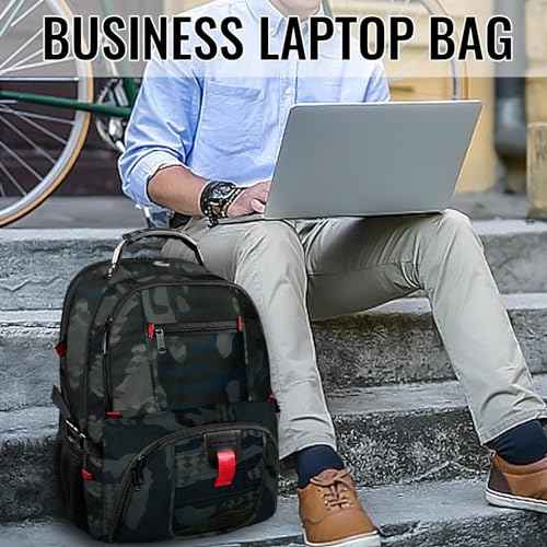 YOREPEK Travel Backpack, Extra Large 50L Laptop Backpacks for Men Women, Water Resistant College Backpack Airline Approved Business Work Bag with USB Charging Port Fits 17 Inch Computers, Camouflage