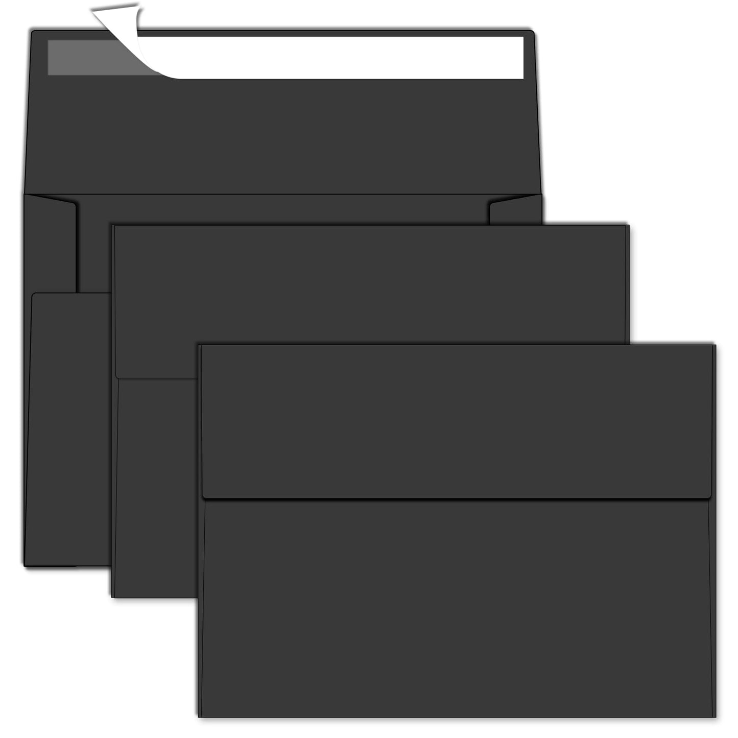 5x7 Envelopes For Invitation A7 Envelope black,50 pack 5x7 card Envelopes Self Seal,for weddings, greeting cards,baby shower,photos,birthday (50, Black, A7)