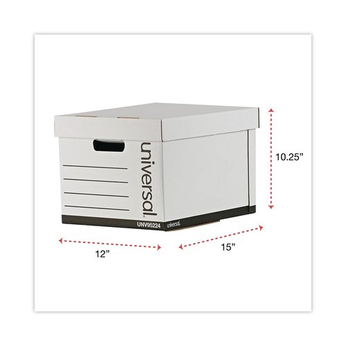 Universal 95224 Heavy-Duty Fast Assembly Lift-Off Lid Storage Box, Letter/Legal, White (Case of 12)