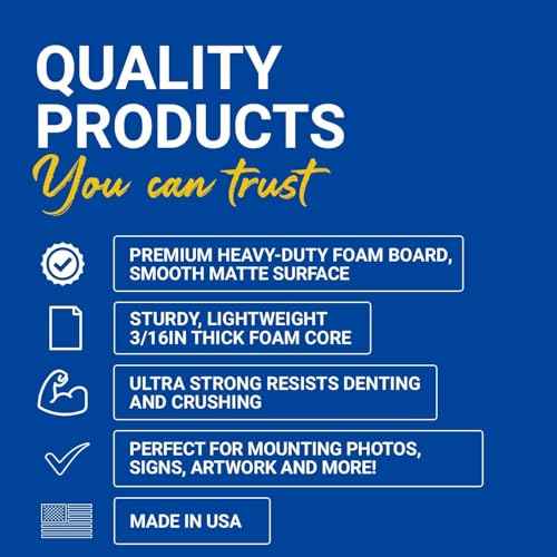 Royal Brites White Foam Board Sheets - 20 x 30 Inches - Pack of 10 - Ideal for Crafting, Presentations & School Projects - Durable & Lightweight - Easy Cut Display Boards for Home & Office Use