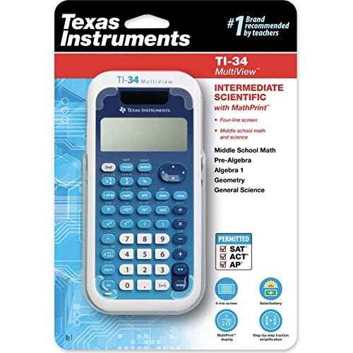 Texas Instruments TI-34 MultiView Scientific Calculator - Blue/White