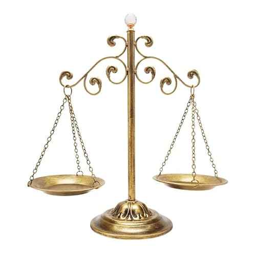 Antique Vintage Libra Jewelry Tower | Fairness Balance Scale | Lawyer Office D?cor | Law Art Vintage Style Sculpture | Unique Gift Ideas for Attorney Law Student Judge Retirement | Bronze