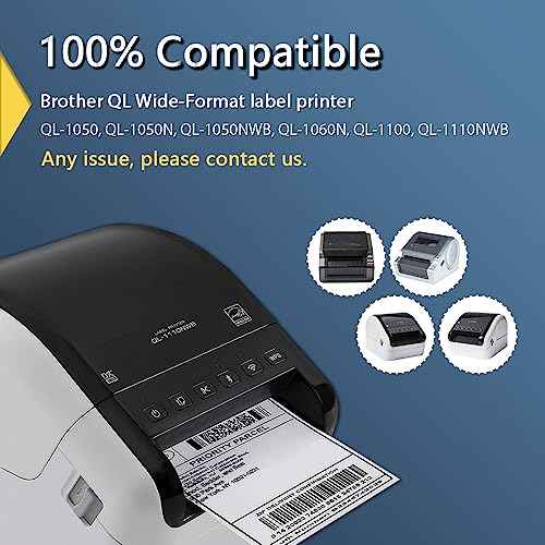BETCKEY - Large Multi-Purpose Labels Replacement for Brother DK-1240 (4 in x 2 in), Compatible with Brother QL Label Printers [6 Rolls/3600 Labels, Yellow]