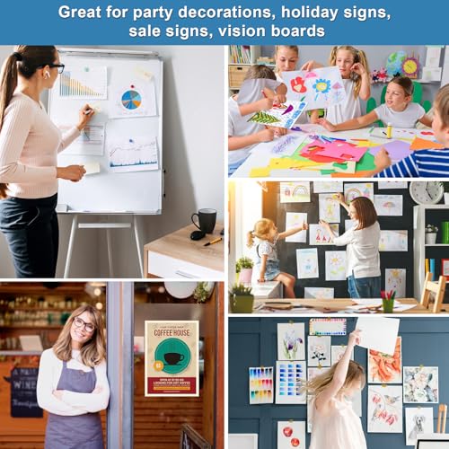 10Pcs Poster Board White Poster Paper Bulk 11" x 14", ROOKEA 250Gsm Thickness Vision Boards Smart Poster Board for School Arts Craft Projects Presentations Drawing Scrapbooking Blank Graphic Display