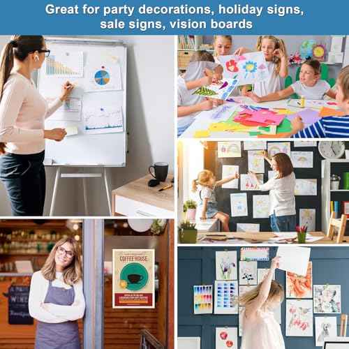 150 Pcs 11" x 14" Poster Board White Poster Paper Bulk, ROOKEA 250Gsm Thickness Vision Boards Smart Poster Board for School Arts Craft Projects Presentations Drawing Scrapbooking Blank Graphic Display