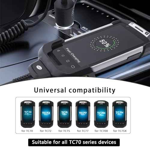 2-in-1 USB Vehicle Quick Charger Cable for Zebra TC77 TC70 TC72 TC75 Mobile Computer - Car Quick Charger Cable Compatible with Zebra TC7X Android PDA Charger Accessories - Replaces CHG-TC7X-CLA1-01