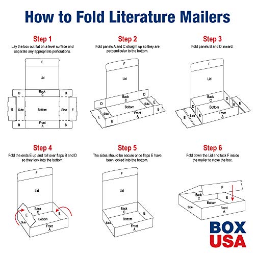 BOX USA BML882 Literature Mailers, 8" x 8" x 2", White (Pack of 50)