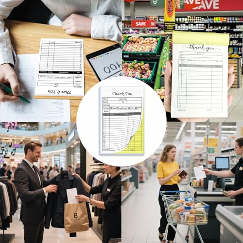 Thank You Receipt Book 6-Pack with Carbonless Copies, 300-Set - Variation: Thank You