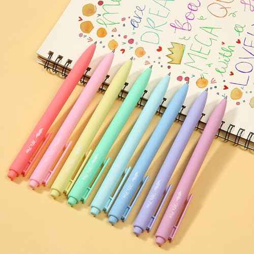 Mr. Pen- Retractable Gel Pens, 8 Pack, Pastel Ink, Fine Point 0.7mm, Cute and Aesthetic for Journaling