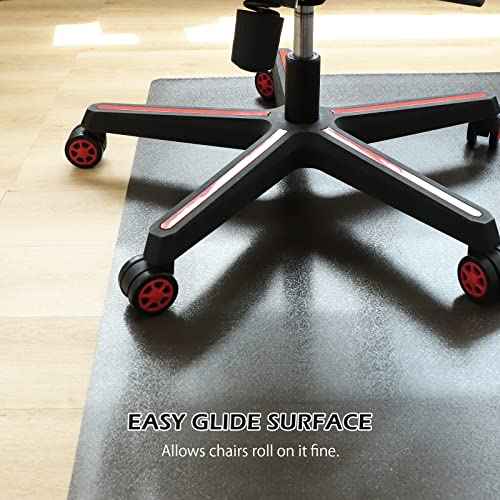 SALLOUS Chair Mat for Hard Floors, 63" x 51" Non-Slip Vinyl Chair Mat for Hardwood Floor, Multi-Purpose Hard Floor Protector Desk Mat for Home Office (Translucent Black)