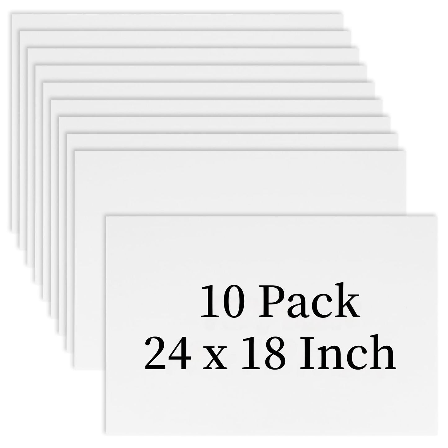 10 Pack 18'' x 24'' Large White Corrugated Plastic Sign Blank Board Double Sided for Garage Sale, Rent, Birthday Party, Guidepost Decorations