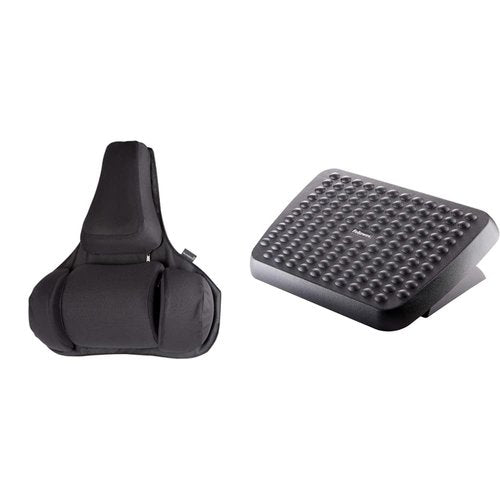 Fellowes Back Support and Foot Rest Bundle