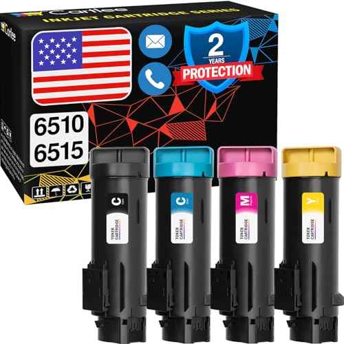Cartlee Compatible Toner Cartridges Replacement for Xerox Phaser 6510 6510/dni 6510/dn 6510/n Workcentre 6515 6515/dni 6515/dn 6515/n High Yield Laser Printer Ink 1 Black, 1 Cyan, 1 Magenta, 1 Yellow