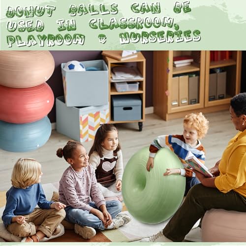 Libima Macaron Color 4-Pack Flexible Donut Ball Chairs for Classroom & Kids Seating