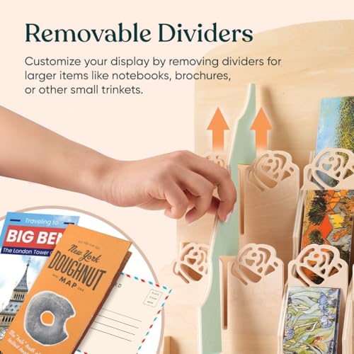 20 Pockets Bookmark Display Stand, Portable Bookmark Holder, Sticker Holder, Greeting Card Display for Craft Fairs, Vendor Booths, Retail Store