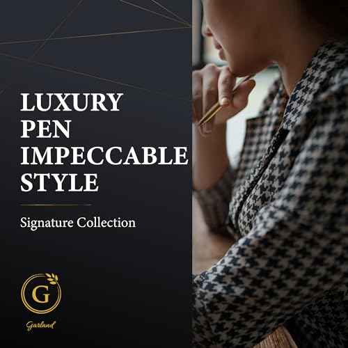 Garland Signature Slim Metal Luxury Pen ? Made in USA - Heirloom-Quality Brass Pen, Elegant ¡°G¡± Accent Piece, Premium Gift Box, Executive Desk, Gifts, Professionals, Refillable (Ballpoint, Gold)