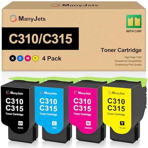 C310 C315 High-Yield Toner Cartridge 4-Pack Compatible for Xerox C310 C315 Replacement for 006R04356 006R04357 006R04358 006R04359 - Works with C310DNI C310DNIM C315DNI Printer(BK/C/M/Y)