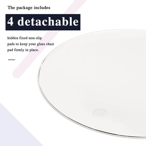 MIRUO Office Chair Mat for Carpet Tempered Glass Chair Mat Desk Chair Mat Floor Mat for Office Chair On Carpet Mat for Office Chair On Carpet (36" Round x 1/4", Transparent)