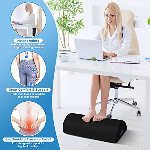 Foot Rest Ergonomic Pillow for Under Desk - Anti-Fatigue, Black, 17 Inch (Standard) by StepLively