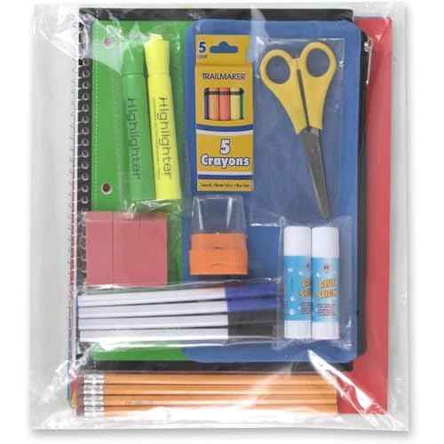 School Supplies Kit for Girls, Boys Back to School Supplies Bundle Pack 30 Piece School Supply Box Set for Kids Kindergarten, Elementary K-8 Includes Notebook, Folders, Pens, Pencils, and More