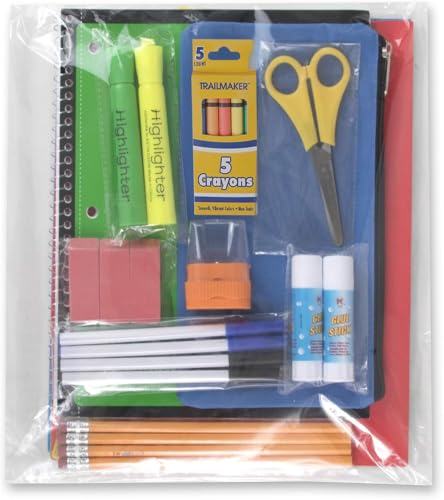 Trail Maker 30 Piece School Supplies Kit for Kids, Kindergarten & Elementary