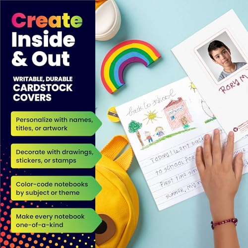 Hygloss Kids Half-Blank Drawing & Writing Notebooks 6 Pack, 5.5 x 8.5 Inches