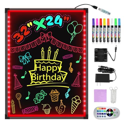 Hosim 32x24 Colorful LED Message Board Neon Sign for Business & Events