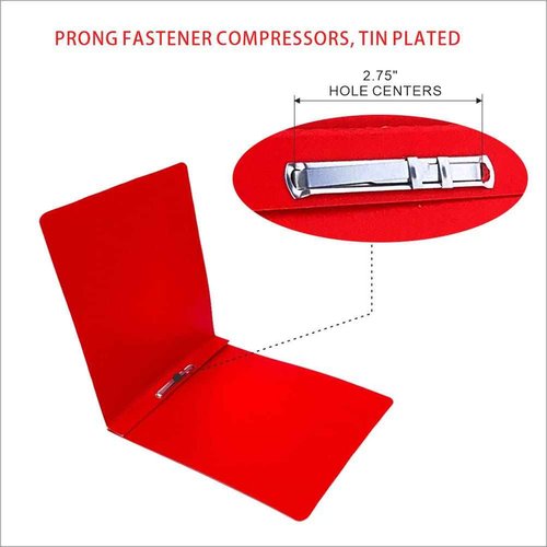 ESKEAR Fiberboard Binder,Sheet Size 8.5 x 11 Inches with Metal Prong Top Fastener with Compressor 2.75 Inch Centers, 2 Inch Capacity for Pressboard Report Cover,12 per Box (Red)