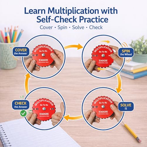 Multiplication Learning Spinner Wheel for Kids 12x12 Math Practice Educational Toy
