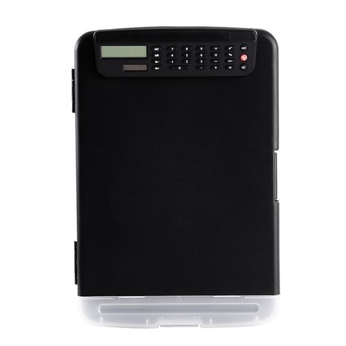 Clipboard with Storage and Calculator, 9.84x14.37in File Folder Plastics Storage Clipboard, Large Capacity Letter Size Side Opening Nursing Slimcase with Pen Holder|Smooth Writing Office Supply