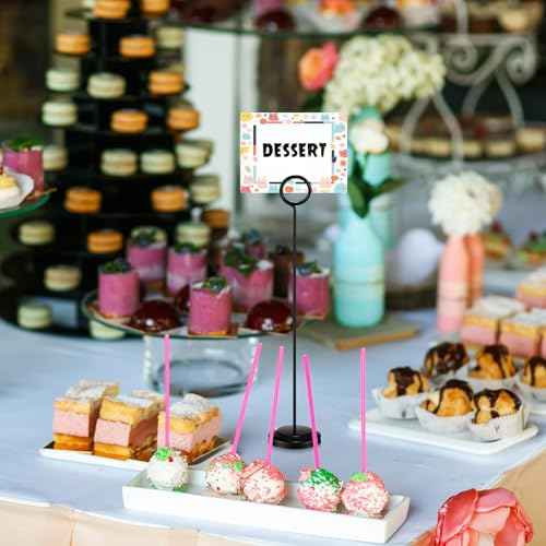 20 Pcs Table Number Holders 4/6/8/10 Inch Place Card Holder Stands Wire Photo Clips Metal Table Card Stands for Centerpieces, Photos, Food Signs, Birthdays, Weddings(Black)