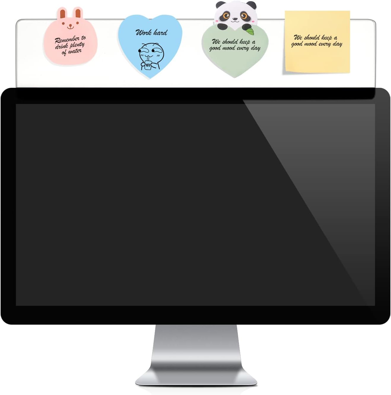 Skiennix Monitor Memo Board - 18" Top Mount Sticky Note Holder | Message Board for Easy Organization