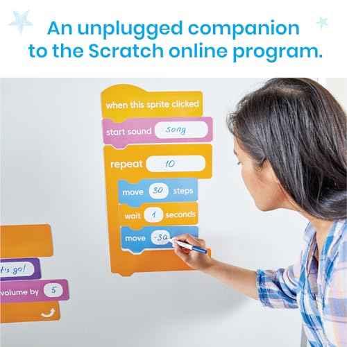 hand2mind Scratch Block-Based Coding Magnetic Demonstration Set, Learn to Code STEM Activities, Computer Science and Programming for Kids, Coding for Kids 8-12, STEM Classroom Science Teacher Supplies