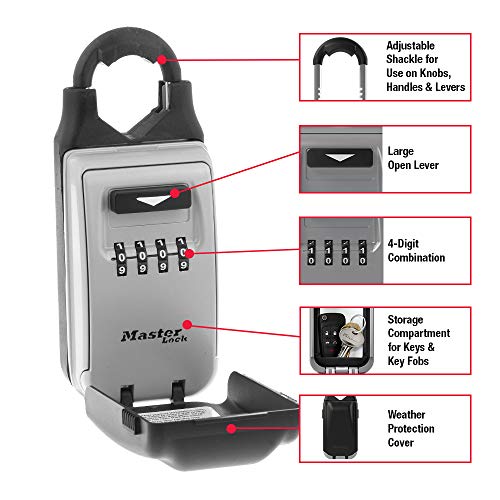 Master Lock Set Your Own 4-Digit Combo Portable Key Lock Box — Black, 6 Key Capacity