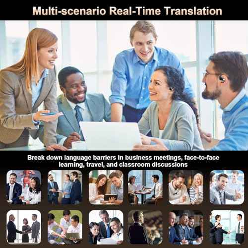 AI Translation Earbuds Real Time,Open Ear Earbuds,168 Languages,60H Playtime translator earbuds 4-in-1 Buletooth 5.4,Translator Device,Audifonos Traductores Ingl?s Espa?ol for Business,Learning