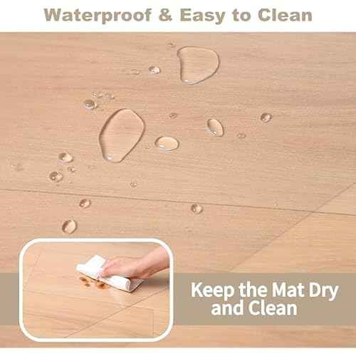 [Two-Sided Usable] 36¡± x 48¡± Hard Floor Chair Mats for Office, Clear Computer Chair Mat for Hardwood, Plastic Desk Floor Mat for Hardwood Floors, Rubber Office Chair Mat for Tile/Laminate Floor