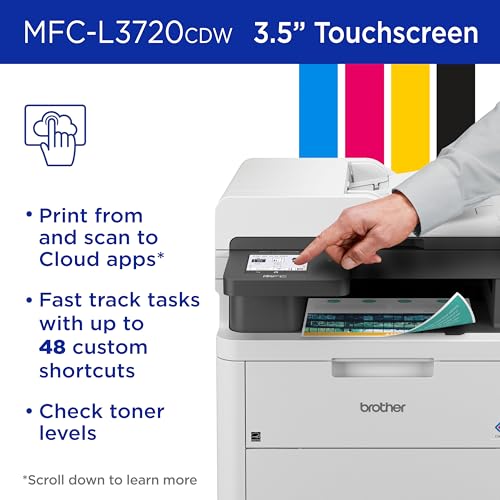 Brother MFC-L3720CDW Wireless Color Laser Printer with Scanner, Copier, Fax, Auto Duplex, 250-Sheet Tray - New / Printer
