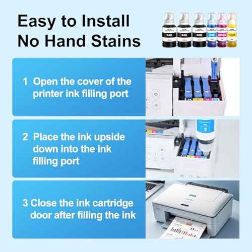 TEINO Replacement for Epson 502 Ink Refill Bottles for Ecotank ET-3760 ET-2850 ET-3850 ET-4850 ET-4760 ET-15000 ET-2750 ET-2760 ET-3830 ET-3843 Printer (Replacement for 502 Ink 3BK C M Y)