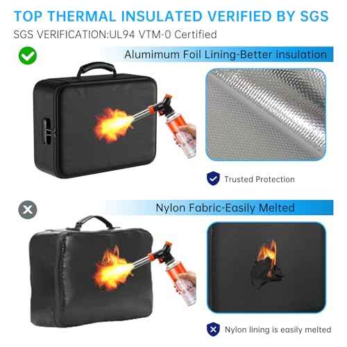 ENGPOW 5200¡ÆF Fireproof Document Bag with Lock, Upgraded Heat Insulated Fireproof Box 8 Layers File Organizer, Portable Home Travel Safe Storage for Important Documents,Passports,Laptop, Black(Soft)
