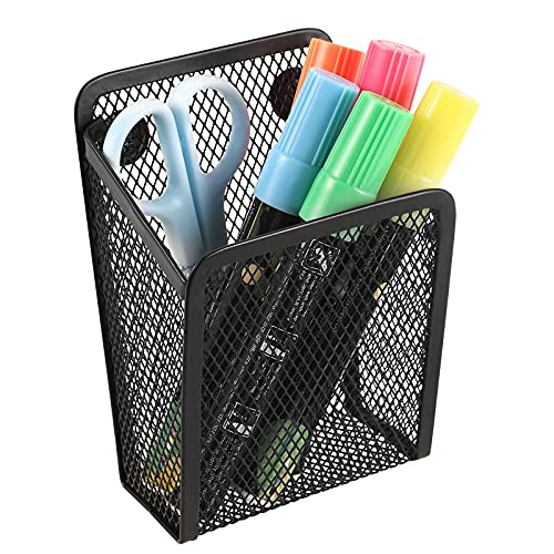 Sanpaint Black 1 Pack Magnetic Mesh Stainless Steel Pen Basket – Office & Whiteboard Organizer