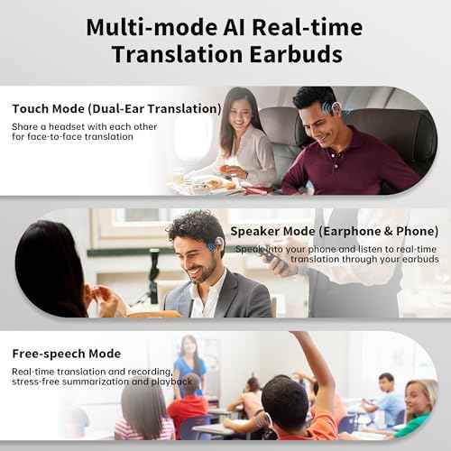 AI Translation Earbuds Real Time Languages Translator Ear Buds Audifonos Traductores Ingl?s Espa?ol 3-in-1 Translating Wireless Earphone Bluetooth Headphones for Travel Business Meeting Learning White