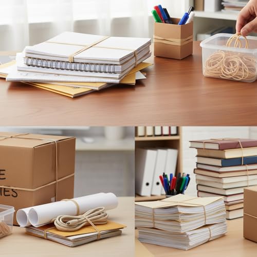 HAIDIBAO Rubber Bands Assorted Sizes 12/16/33, 4.8in Beige