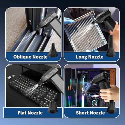 X3 Mini Electric Compressed Air Duster ? 110,000RPM Powerful Turbo Jet Blower, 3-Gear Adjustable Computer Duster with Fast Charging and Overheat Protection,Dust Blower for Keyboard,Computer