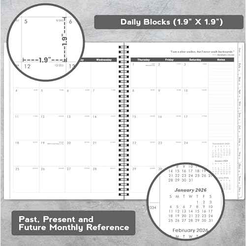 2026-2027 Monthly Planner/Calendar - 2 Year Planner 2026-2027, Monthly Tabs, 9¡¯¡¯ ¡¿ 11¡¯¡¯, Jan 2026 - Dec 2027, Hard Cover, Inner Pocket - Grey