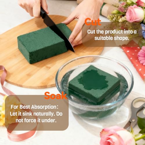 48-Pack Floral Foam Blocks, 8.9x4.1x2.7 in, Wet & Dry Styrofoam for