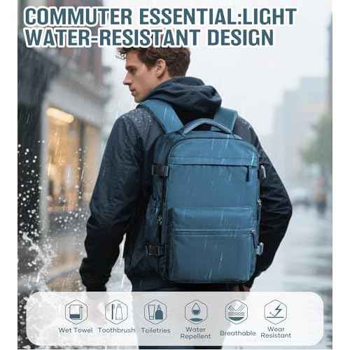Vacuum Travel Backpack with Pump for Women, Personal Item Carry on Vacpack Backpacks Flight Approved 16.53x11.42x5.9 inches for Men,Laptop Waterproof Work Compression bags Casual Daypack,Peacock Blue