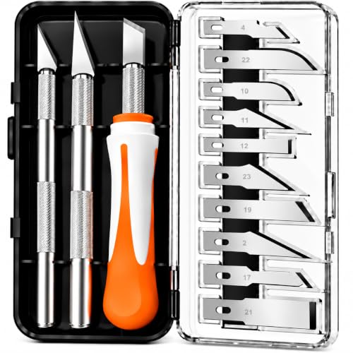 16PCS Precision Craft Knife Set with Ergonomic Handles and Assorted Blades